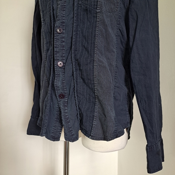 Armani Exchange | Navy blue casual button up collared women's shirt - Picture 6 of 12